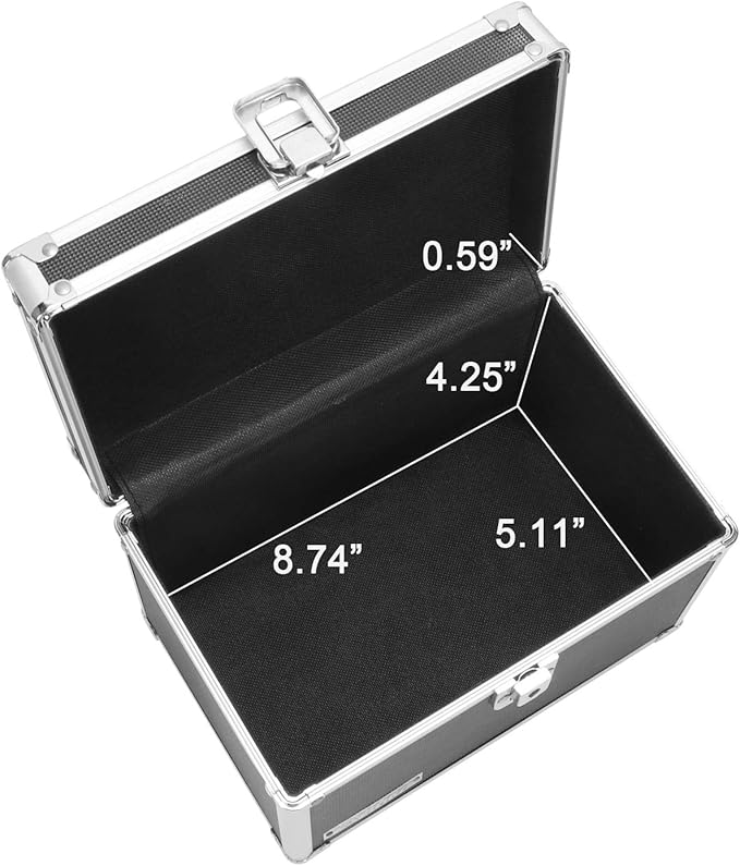 Vaultz Lockable Index Card Holder - Flash Card Organizer for Recipes, Passwords or Studying Holds 550 5x8 Notecards - Index Card Box Study Accessories, Black