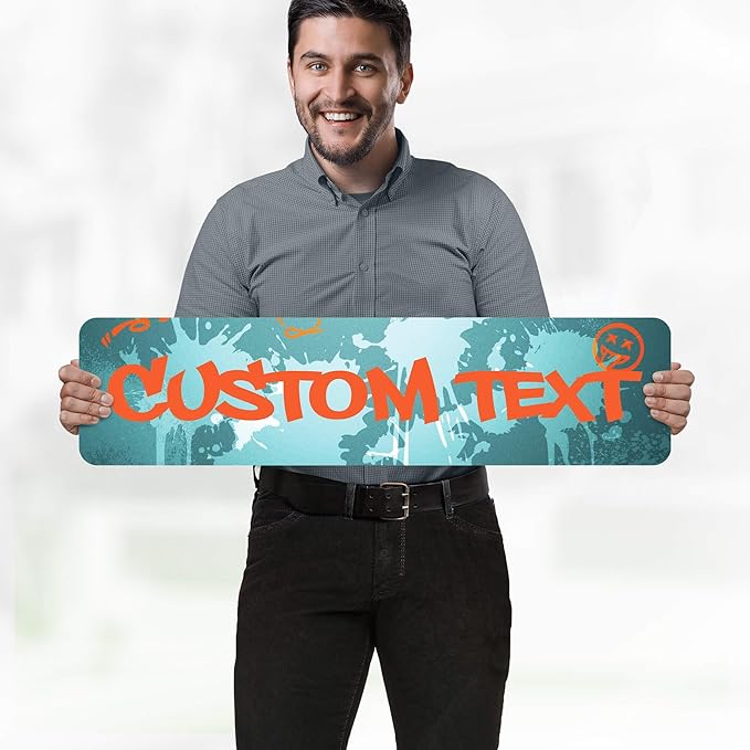 Custom Sign, Custom Street Sign, 11 Font Colors, 13 Font Styles, 4 Hole Options, 22 Sizes, 8x32 Inches, Rust Free DiBound, Fade Resistant, Made in USA by My Sign Center (Graffiti)