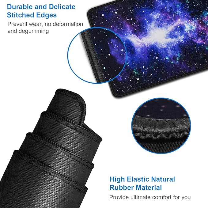 Large Mouse Pad, 31.5x15.7 inch Large Gaming Extended Computer Keyboard Mouse Mat, Water Resist Non-Slip Mousepad Rubber Base Long XXL Desk Mouse Pad for Work & Gaming, Office & Home