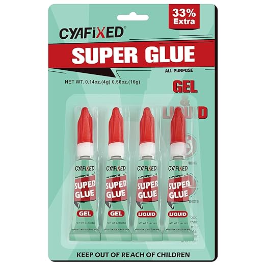 Super Glue Gel & Liquid, Clear Ca Glue Multipack All Purpose Repair Ceramic Plastic Glass Metal Pottery, Single Use Strong Cyanoacrylate Adhesive for Bonding Wood Shoes Crafts Model Aquarium Instant