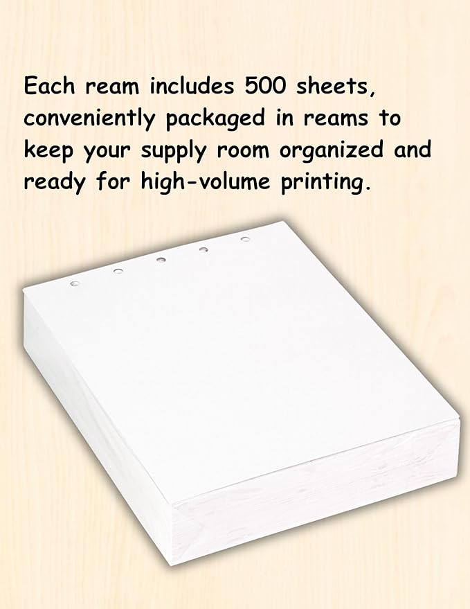 Limited Papers(TM) Writing and Copy Paper, Variation of Colors 8.5" x 11", 5 Hole Top-Punched, 20 Pound Text, 500 Sheets Per Ream. (5000, Ivory)