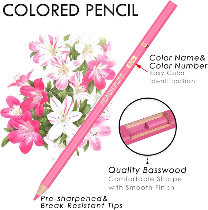 Neon Colored Pencils,Oil Based Wooden Fluorescent Pencil Set for Adults Coloring Books Drawing Sketching Art Supplies