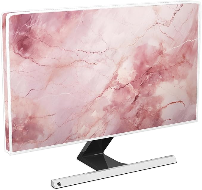 Baocicco Fashion Pink Marble Waterproof Television Cover 70 Inch Full Body Covers for Television Screen Panel Case Computer Sleeve Compatible with PC, Desktop and TV LED LCD OLED