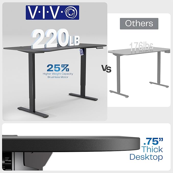 VIVO Electric 63 x 32 in Standing Desk, Memory Height Adjustment, 1B Series, Holds 220 lbs, Reclaimed Wood Top Gray Frame, DESK-KIT-1G1P