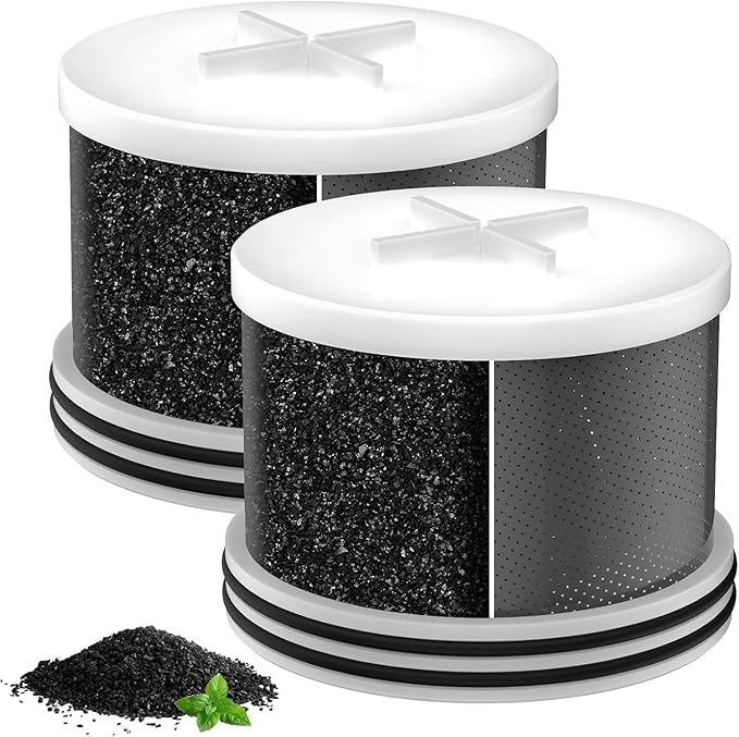 MakeFit Shower Head Activated Carbon Filter Replacement Cartridge for MakeFit Filtered Shower Head - H5H117 (2-PACK)