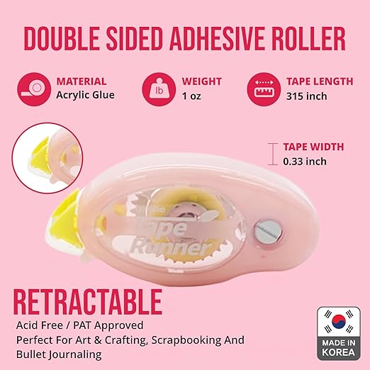 TapeRunner Double-Sided Adhesive Tape, 5/16 Inches by 315 Inches, Set of 5 Applicators