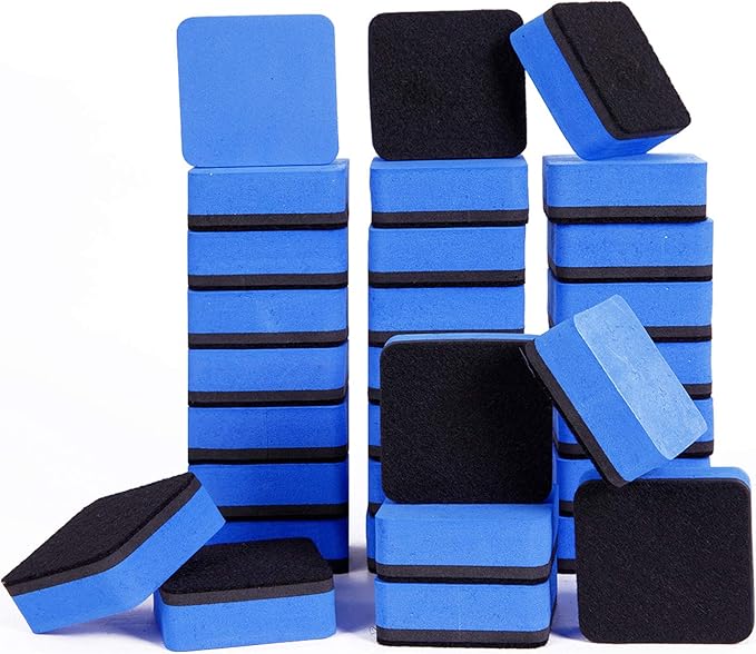 Dry Erase Erasers, 36 Pack Magnetic Whiteboard Eraser Chalkboard Eraser Dry Eraser for Classroom Office and home (Blue)
