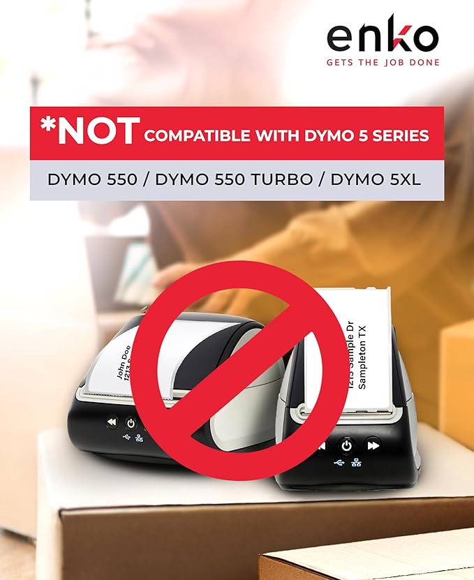 enKo Compatible Zebra 4x6 Label and Dymo Labels 1744907 - (4" x 6") Address and Shipping Labels for Dymo Labelwriter 4XL Shipping, Zebra and Desktop Direct Thermal Printers (30 Rolls, 6,600 Labels)