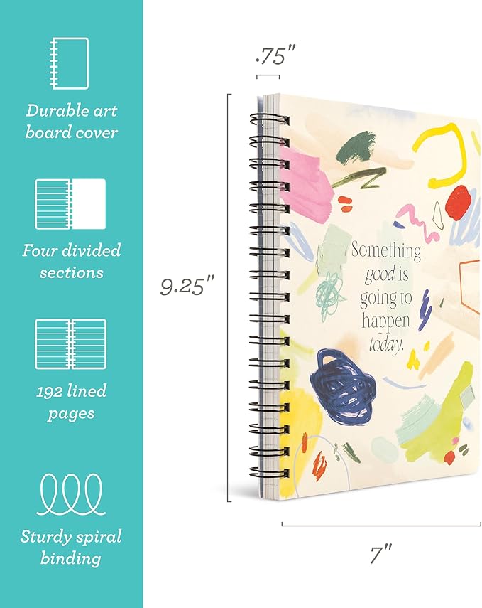Compendium Spiral Notebook - Something Good Is Going to Happen Today. — A Designer Spiral Notebook with 192 Lined Pages, College Ruled, 7.0”W x 9.25”H