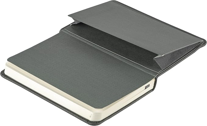 Leather Notebook, Writing Journal, Full-Grain Leather, Narrow Ruled Paper, Notebooks for Work & School, Twilight Gray (8.4" x 5.4”)