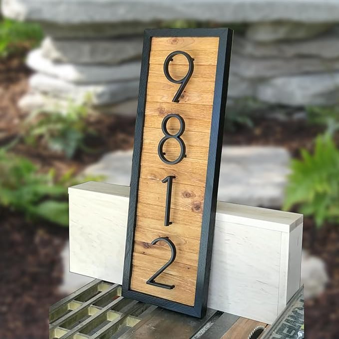 5" Floating Stainless Steel Address House Number, Modern Metal Anti-Rust House Numbers with Nail Kits for Door Garden Mailbox Decor Visibility Signage (7)