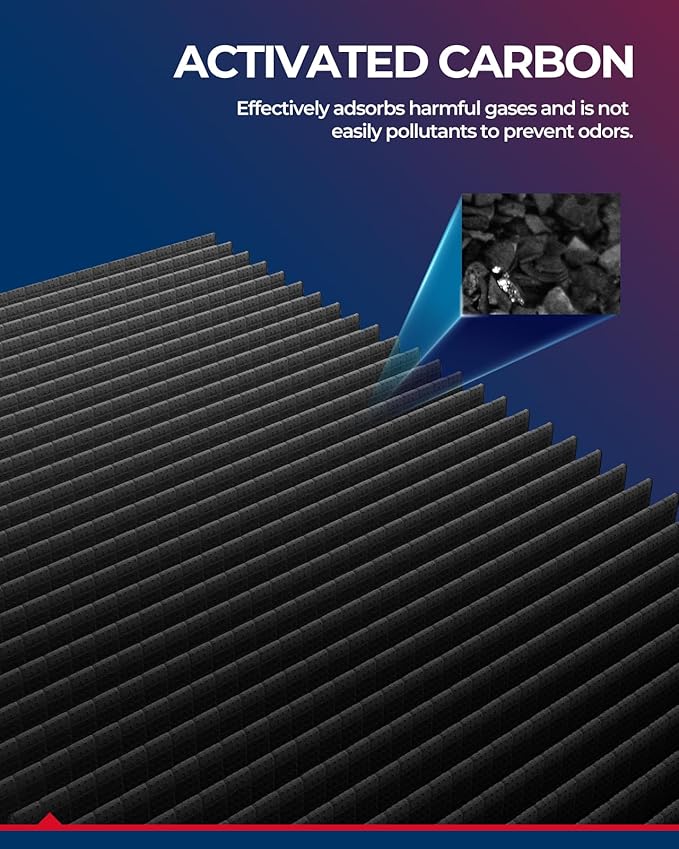 KAX Cabin Air Filter with Activated Carbon, CF11174 Replacement for Ford Fusion, Lincoln MKZ 2010 2011 2012, Mercury Milan 2010 2011, Passenger Compartment Air Filter, Filter Up Dust Pollen
