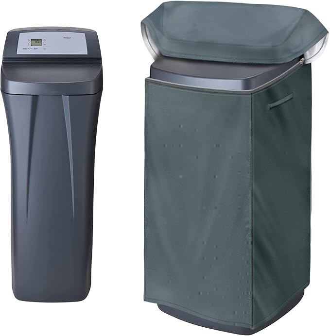 Outdoor Water Softener Cover, Heavy Duty Weather Resistant | 600D Oxford Fabric, Rear Pipe Opening, Dual Zipper Access, Secure Fit, Rain & Sun Protect, Whole House Water Softener Cover