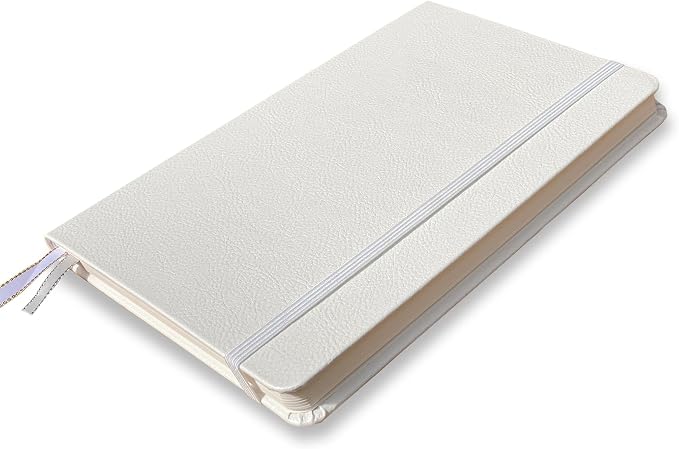 Minimalism Art, Premium Hard Cover Notebook Journal, Classic 5" x 8.3", 122 Numbered Pages, Gusseted Pocket, Ribbon Bookmark, Extra Thick Ink-Proof Paper 120gsm, San Francisco (Ruled, White)