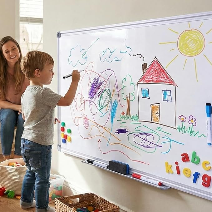 72 x 48 Inch Magnetic Dry Erase Whiteboard (6 x 4 Ft) - Large Commercial Grade Presentation Board for University Classroom Teaching, Office Corporate Strategy & Warehouse Planning