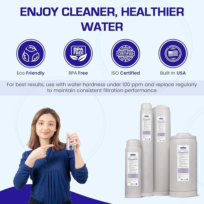 Crystal Quest Arsenic Water Filter Cartridge – Reduces Arsenic – Long Lasting, Easy to Install, High-Capacity, Steady 3 GPM Flow – Improves Water Quality for Home and Office - 2-7/8" x 20"