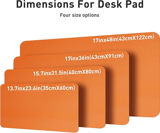 Aothia Leather Desk Pad Protector — Orange