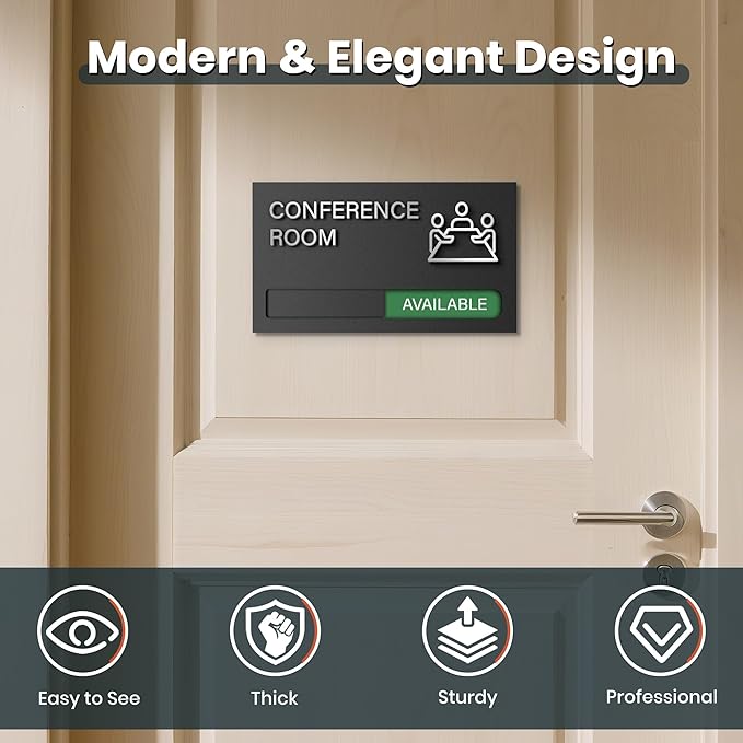 Wellness Room Sign - Do Not Disturb, Door Signs for Office Business, In Use/Available Slider Indicator Tell Whether Room is Vacant Occupied