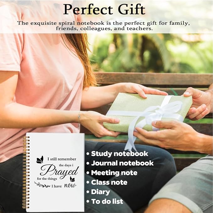 Gratitude Journal for Women - Christian Prayer Notebook and Pen Set, I Still Remember The Days I Prayed Quote, A5 Spiral Bible Study Supplies, Religious Appreciation Gifts