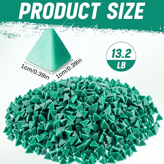 Novabright 2 Pack 6.6 lb Rust-Cutting Resin Abrasive Tumbler Media for Nut, Bolts and Glass (0.39 x 0.39 x 0.39 Inch,Triangle)