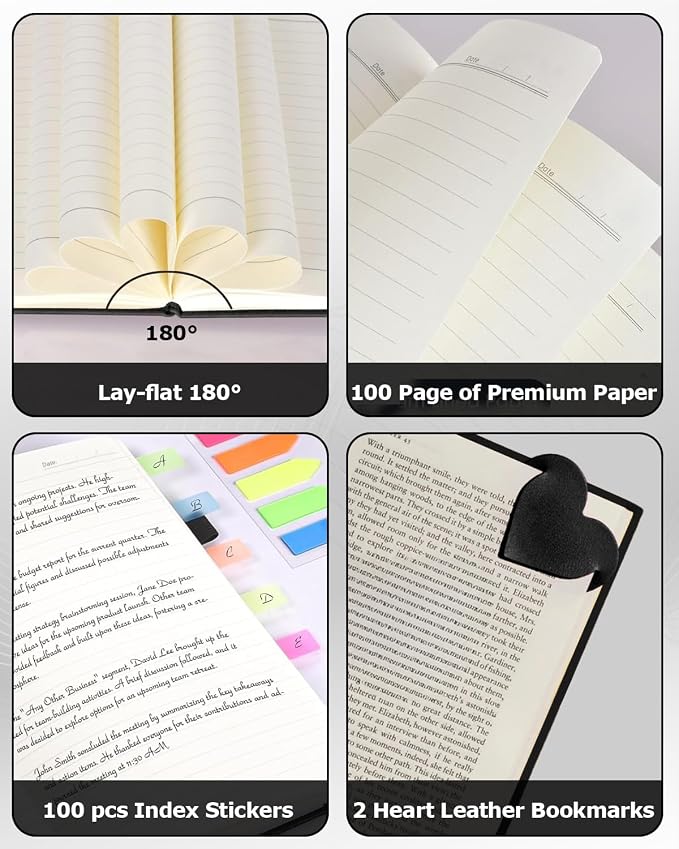 Hardcover Executive Notebooks, A5 PU Leather Lined Journal Notebook, 200 Pages Thick Paper Subject Notebooks for School,Work,Home Writing Business Notebook, Diary Book ，African Woman Gold Art