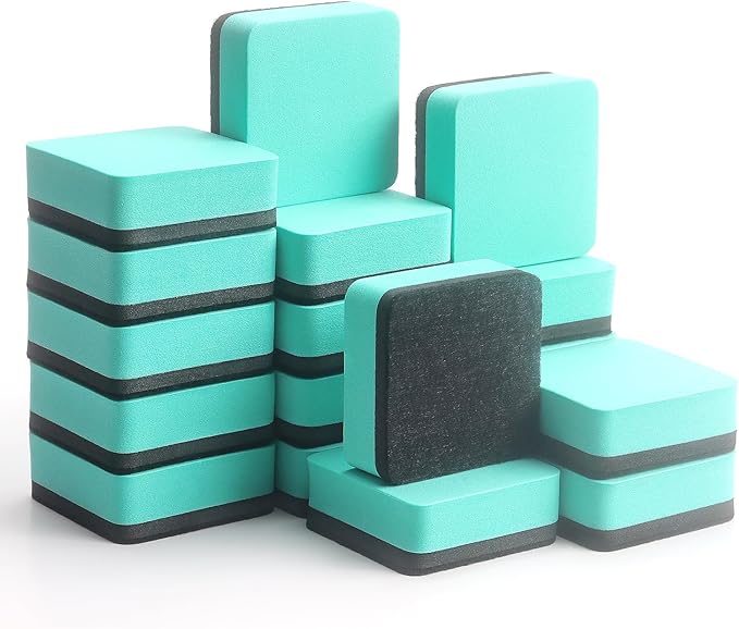 Tamaki 18 PCS Magnetic Whiteboard Dry Erase Erasers, Mini Dry Erasers for White Board, Green
