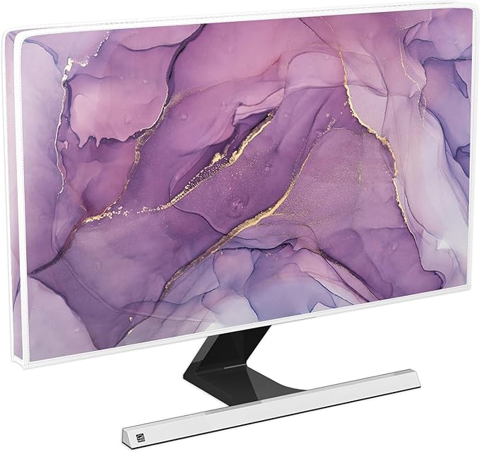 Baocicco Fashion Violet Marble Waterproof TV Dust Cover 80 Inch Anti-Static Dustproof Creative Design TV Screen Cover TV Screen Covers Sleeve Compatible with PC Desktop and TV LED LCD OLED