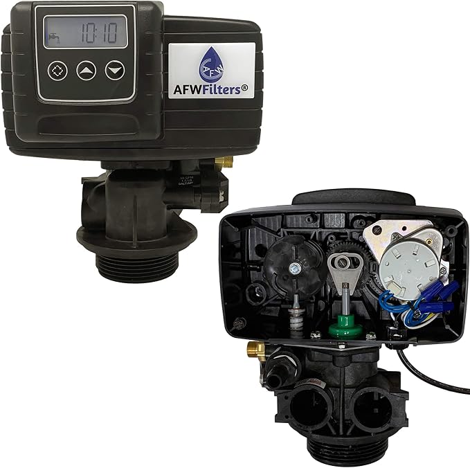 AFWFilters 1.5 Cubic Foot (48k) Whole Home Water Softener with Durable 10% Crosslink Resin, 3/4" Stainless Steel FNPT Connection, and Black Tanks