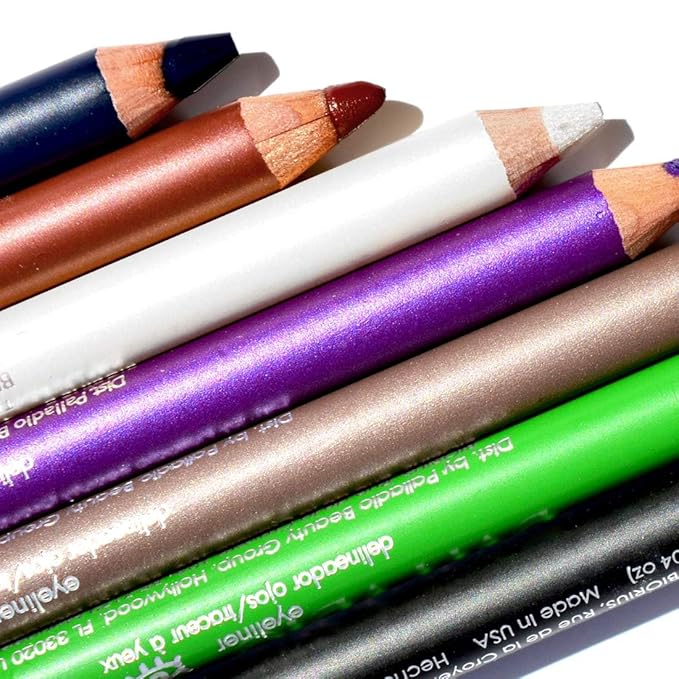 Palladio Wooden Eyeliner Pencil, Thin Pencil Shape, Easy Application, Firm yet Smooth Formula, Perfectly Outlined Eyes, Contour and Line, Long Lasting, Rich Pigment, Lime Green