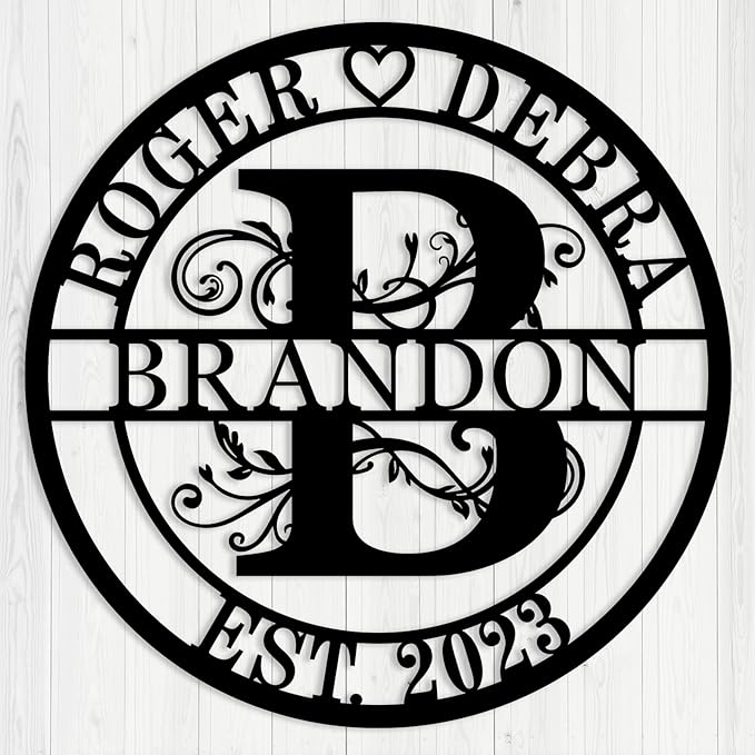 Custom Metal Monogram, Personalized Last Name Décor, Custom Name Signs with Metal Art, Anniversary, Wedding Gift