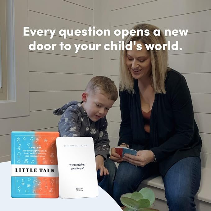 Little Talk Conversation Cards for Kids – 170 Prompts for Social Skills, Family Games, Travel & Therapy – BestSelf Deck for Ages 4-12, ADHD Tools, Homeschool Gifts & Road Trip Activities