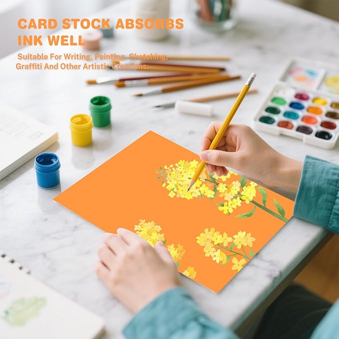 Cardstock 8.5 X 11, 40 Sheets 10 Colors Card Stock, 75lb/ 200gsm Copy Paper, Cardstock Printer Paper For Art, Drawing, Invitations, DIY Cards, Watercolor, Craft, Construction, School & Office Supplie