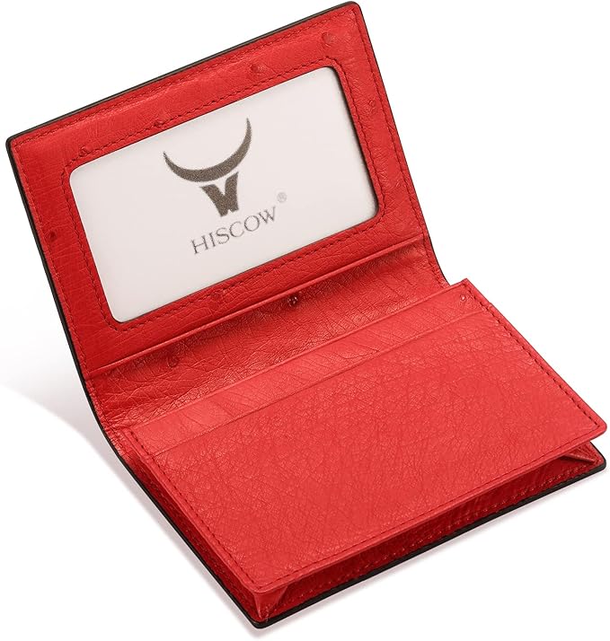 Leather Business Card Case Holder for Men & Women, Italian Calfskin