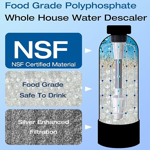 H&G Lifestyles Whole House Water Descaler Water Filter, Saltless Water Softener for Whole Home,Anti Scaler Buildup,Remove Heavy Metal Odor.700,000 Gallons