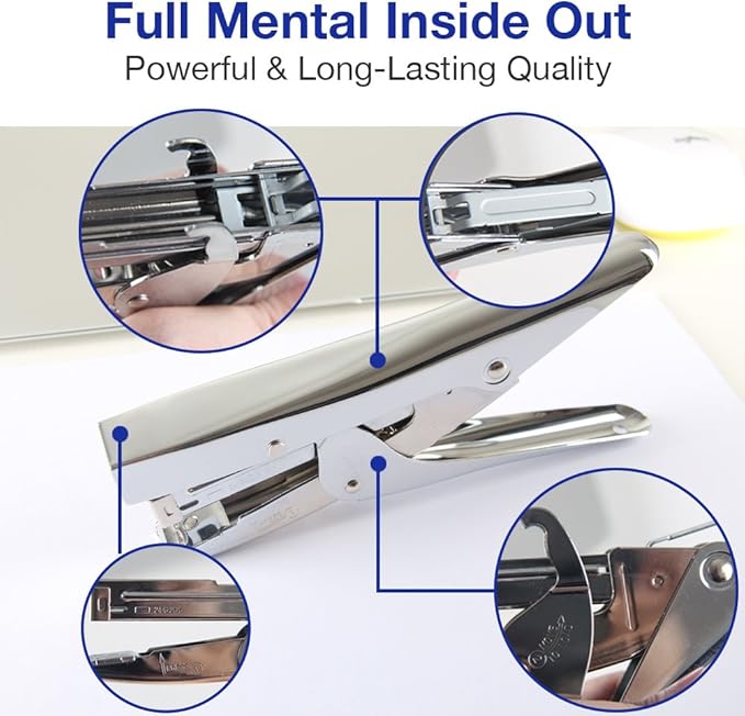Stapler Heavy Duty with 1000 Staples and Staples Remover Set 20 Sheets Desktop Office Work Student Teacher Large Capacity No Jam Professional Standard 24/6 Metal
