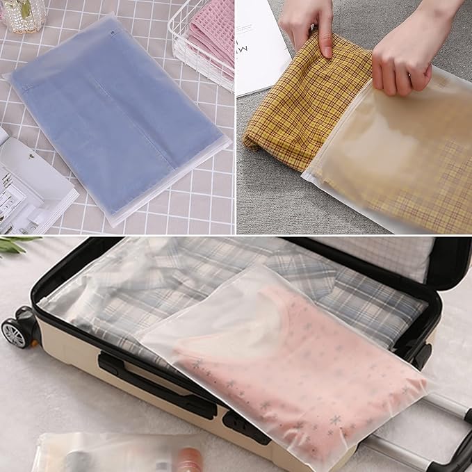 Svaldo Swimsuit Bags, 50PCS 12x16 inch Poly Plastic Bag for Clothes, Frosted Ziplock Bags for Packing Selling Apparel Organization, Custom T-Shirts, Pillowcases, with Vent Holes, 3 Mil