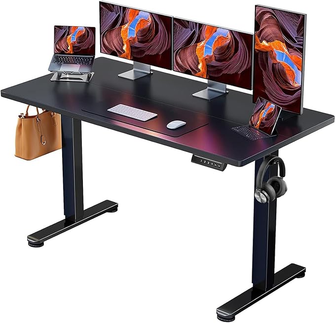 ErGear Electric 71 x 30 inch Standing Desk Workstation, Large Sit Stand up Desk, Memory Computer Home Office Desk, (Black) Ships in One Box