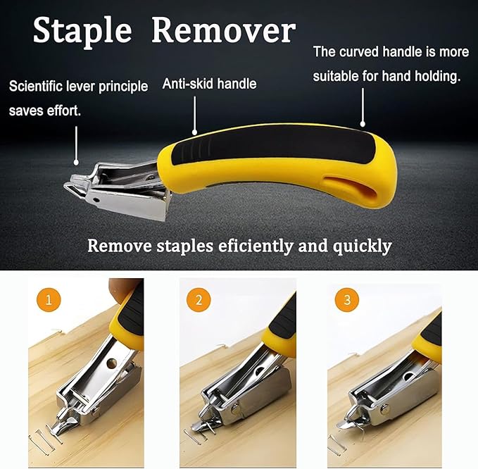 Puwany 5pcs Upholstery Staple Remover Tool with Nail Puller Pliers Tack Puller Staple Puller, Nail Remover Tool for Furniture Floor Carpet Wall Wooden Case Photo Frame，Zipper Package.