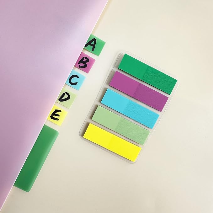 ELII 500 PCS Sticky Index Tabs 21 Sets, Colorful Book Tabs Sticky Tabs for Notebooks, Page Tabs for Binders, Page Markers Notebook Tabs