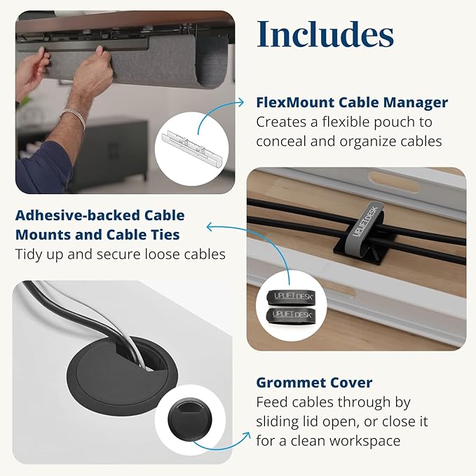 UPLIFTDESK V3 2-Leg Black Laminate Wood Standing Desk – Adjustable Height, Advanced 1-Touch Memory Keypad, Under Desk Cable Management, Wire Grommets & Rocker Board (Black C-Frame, 60 x 30 inch)
