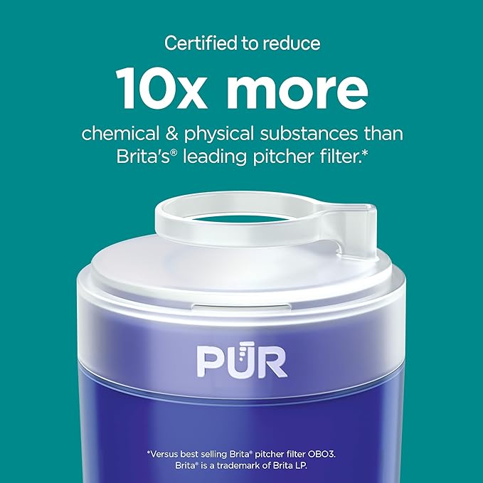 PUR Plus Faucet Mount Replacement Filter, Genuine PUR Water Filter for Sink Faucet, 3-in-1 Mineral Filtration, Lead Reducing, 1-Year Value, Blue (RF99994), 4 Count (Pack of 3)
