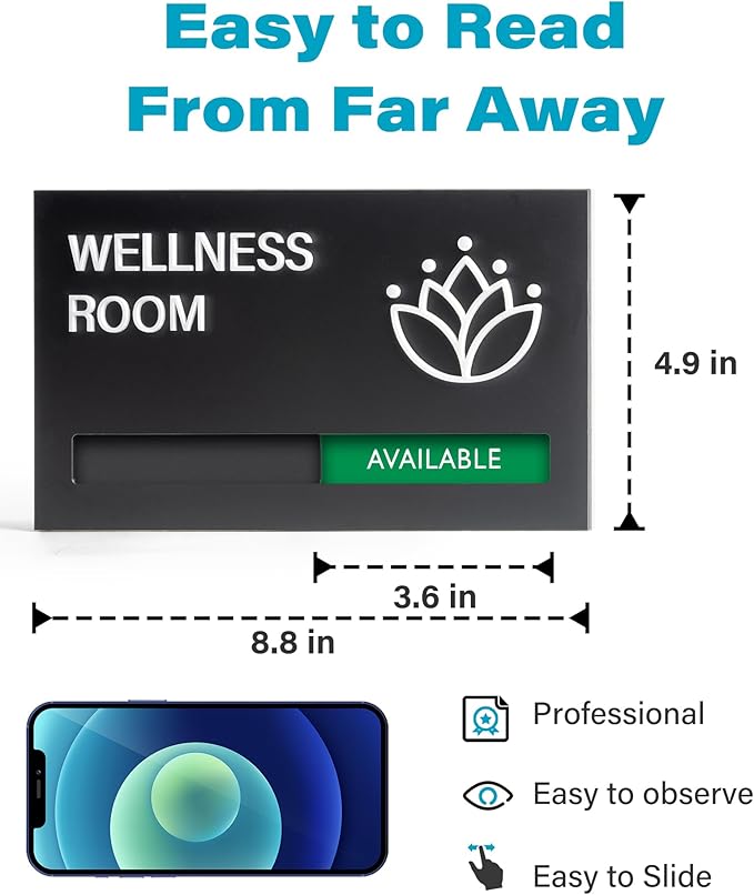 Mother's Room Sign - Breastfeeding Door Sign Available or In Use Slider -Privacy and Room Status Indicator Signs