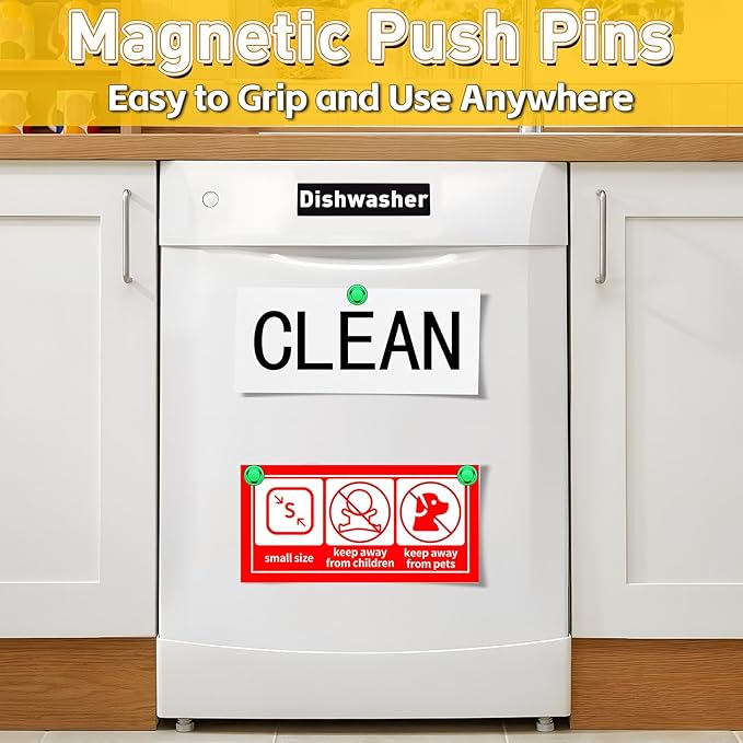 VNDUEEY 16 Pack Green Fridge Magnets, Strong Magnets for Whiteboard, Dry Erase Magnet, Small Magnet for Kitchen, Office, School, Locker, Map Decorative