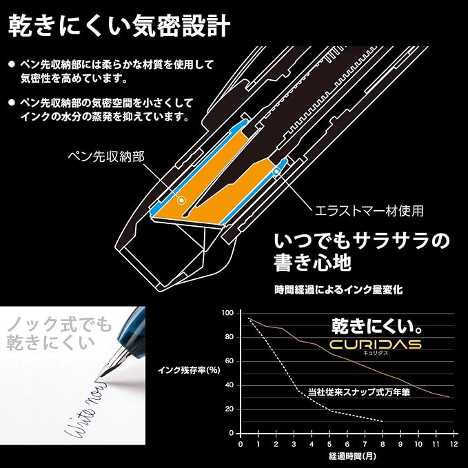 Platinum Fountain Pen, Curidus, Abyss Blue, Fine Point, PKN-7000#50-2