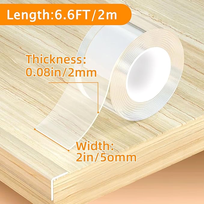 Corner Protectors Baby Proofing,2 in x 6.6ft Clear Edge Protector Strip,Furniture Corner Guards,Cabinets,Tables and Window Sill Sharp Corner Safety Bumpers