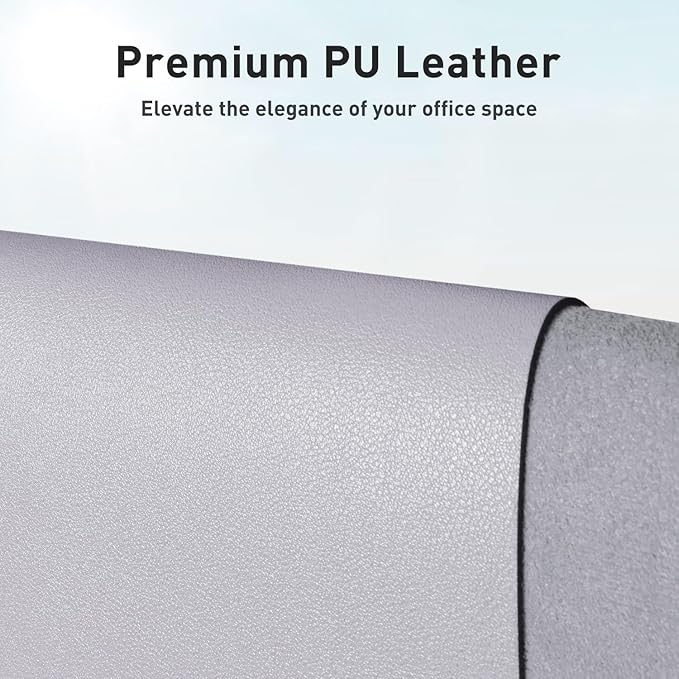 Aothia Large PU Leather Desk Pad Protector – Non-Slip Mouse Pad & Writing Mat for Office/Home, Waterproof, Easy to Clean (31.5" x 15.7", Smoky Lavender)