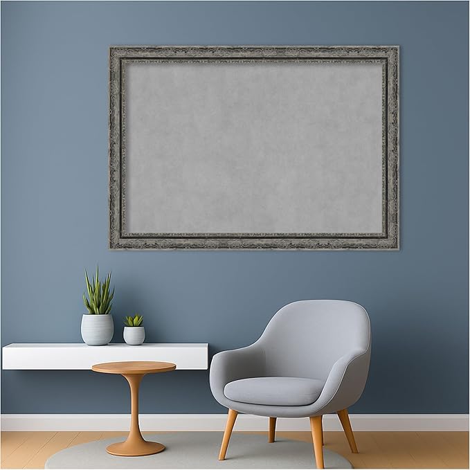 Amanti Art Black Framed Magnetic Board 28x40 Large Vision Board for use with Magnets, 100% Metal Sheet to Display Items as Office Decor or for Home Organization in mudroom, Kitchen or Kids Room