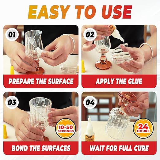 Super Glue Thick CA Glue Clear 60 Gram, Heavy Duty Superglue Instant Cyanoacrylate Adhesive for Plastic Ceramic Leather Metal Glass Wood Pla Shoe Sole Repair, Strong Oily Liquid Bonding