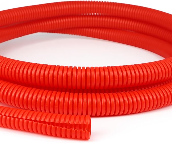 Split Wire Loom Tubing, 10,25ft Cord Protectors from Pets No Chew, Flexible Wire Covers Cord Protectors, Protective Split Cable Sleeve for Automotive Home Industrial Wires(Red, 0.98inch-25ft)