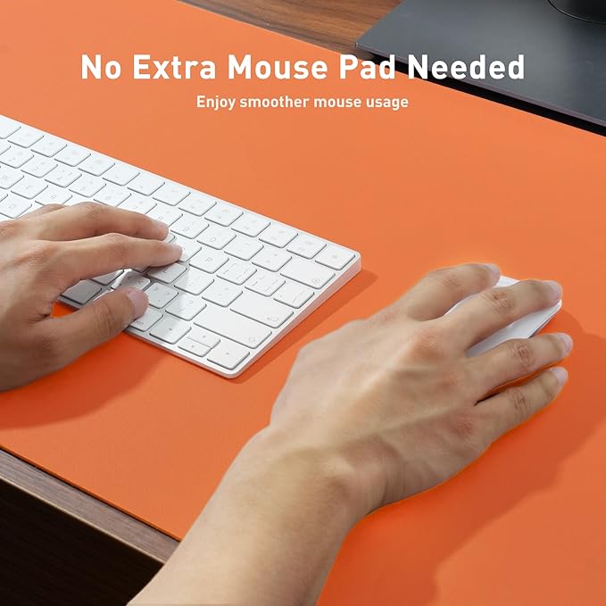 Aothia Leather Desk Pad Protector — Orange